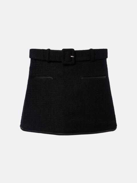 self-portrait Belted tweed miniskirt