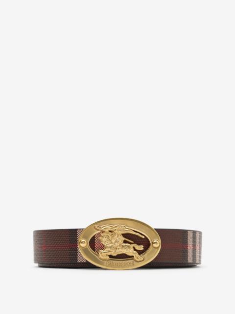 Burberry Thin Reversible Check Oval Belt