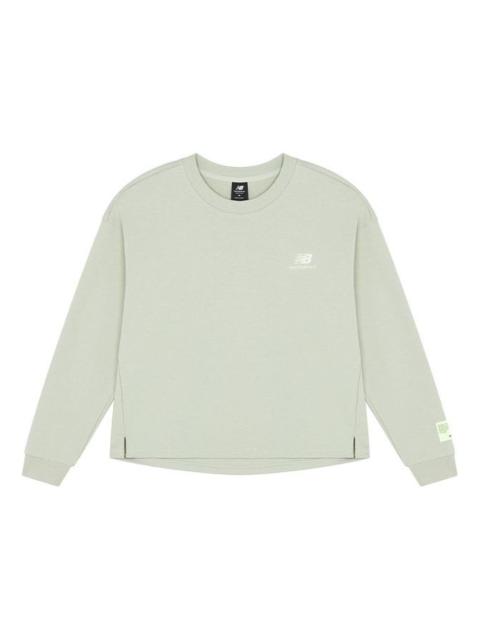 New Balance (WMNS) New Balance Embroidered Logo Knit Round Neck Long Sleeves Light Green T-Shirt AWT21307-PGE