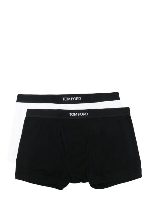 TOM FORD SET OF 2 LOGO-WAISTBAND COTTON BOXER BRIEFS