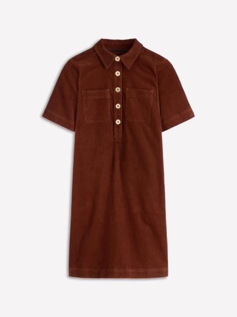 BODEN Zia Cord Pocket Shirt Dress-Copper Brown
