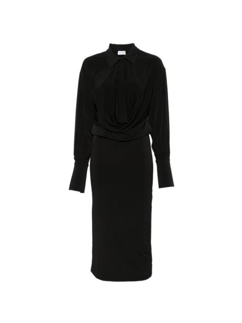 THE ANDAMANE Lilia draped cut-out midi dress