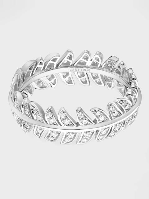 Plume de Paon 18K White Gold Diamond Band Ring