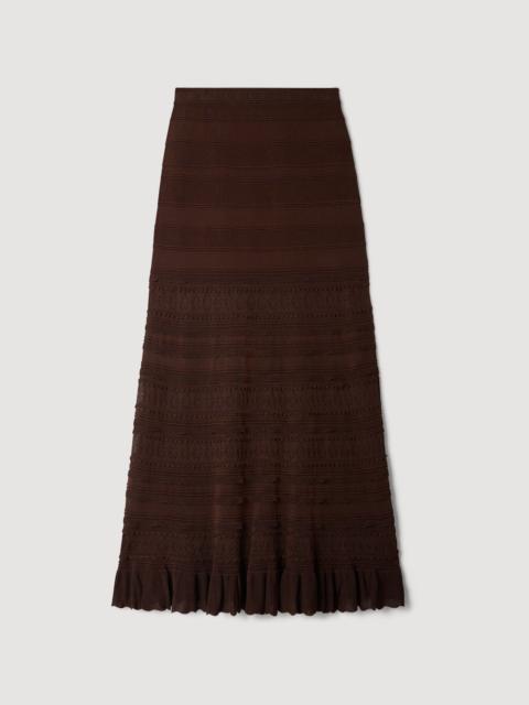 Sandro POINTELLE KNIT MAXI SKIRT