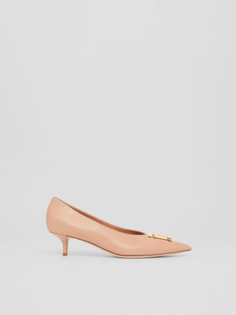 Burberry Monogram Motif Leather Point-toe Pumps