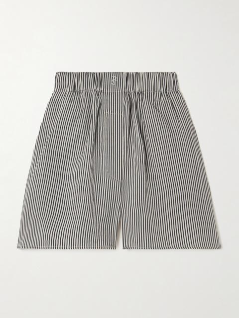 The Frankie Shop Lui Embroidered Striped Woven Shorts
