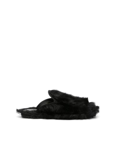 Dries Van Noten leather-trimmed padded slides