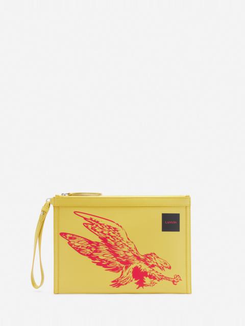 Lanvin LANVIN X FUTURE LEATHER CLUTCH WITH EAGLE PRINT