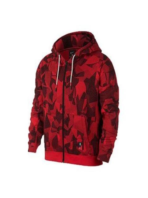 Nike 니키 Kyrie Kyrie Irving 농구 스포츠 양털은 두건 재킷 빨간 AJ3386-657를 일렬로 세웠습니다