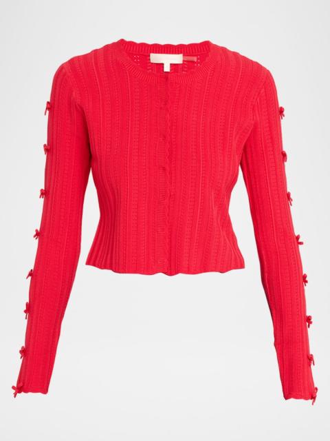 LoveShackFancy Zoriah Rib Pointelle Knit Cardigan