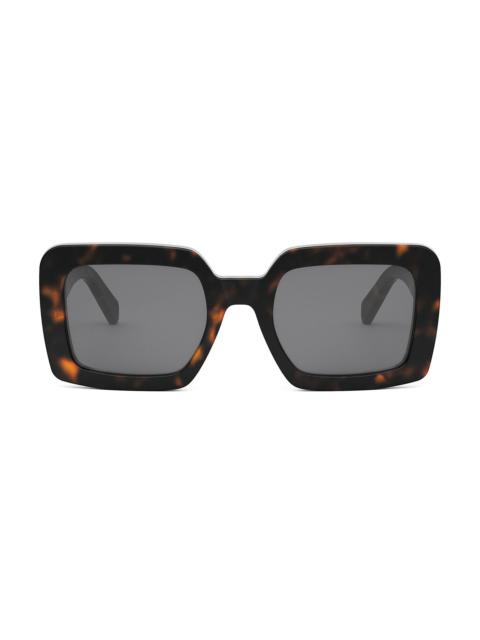CELINE Women's Triomphe 56MM Square Sunglasses - Dark Grey Havana