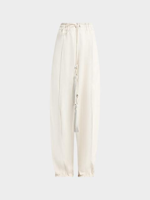 Bottega Veneta Leather Barrel-Leg Drawstring Trousers