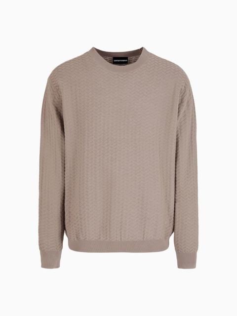 Textured cotton jumper