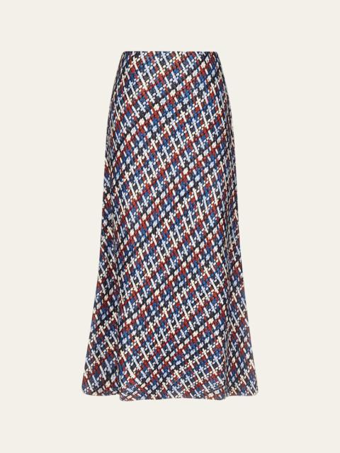 TWP Woven Leather A-Line Skirt