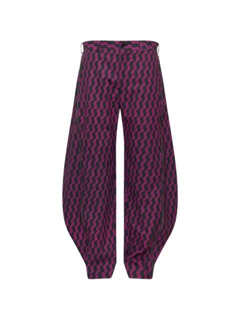 Comme des Garçons Homme Plus wave-print zip-detail loose fit jeans