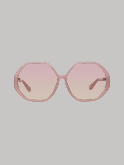 LINDA FARROW PALOMA HEXAGON SUNGLASSES IN LILAC