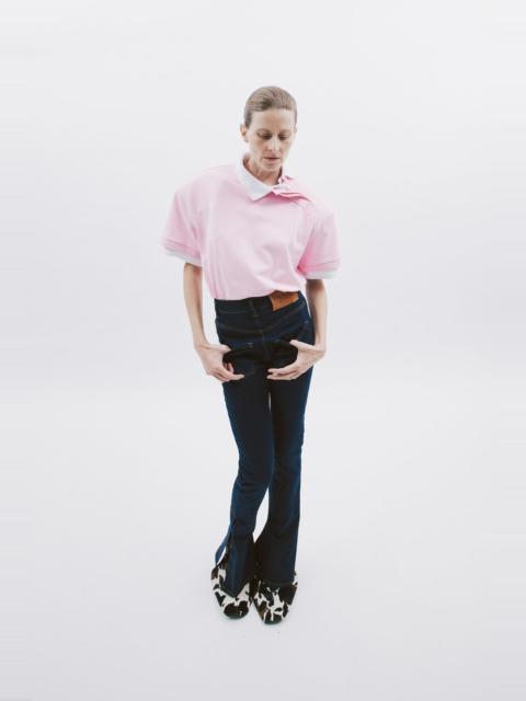 A.W.A.K.E. MODE DOUBLE COLLAR RUGBY TOP PINK WHITE