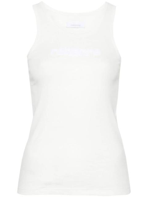 rabanne logo-patch ribbed tank top