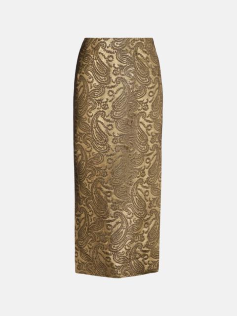 Etro Paisley brocade midi skirt