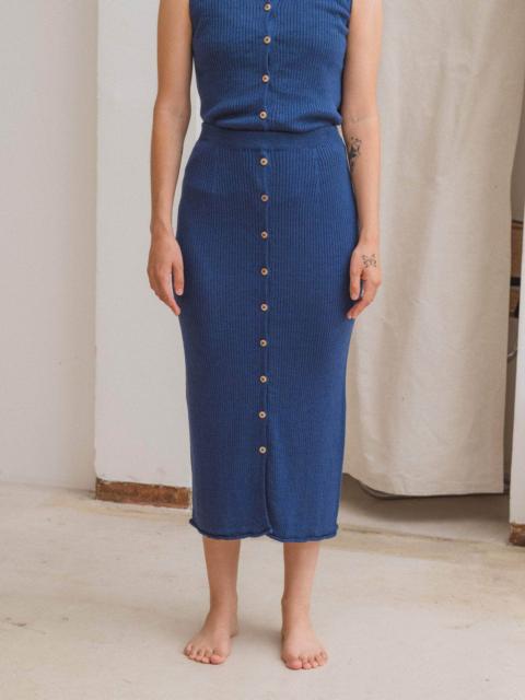 BASERANGE Drip Skirt - Linen Seacell Rib