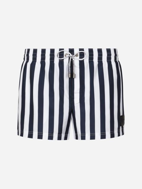 Swim shorts with vertical-stripe print