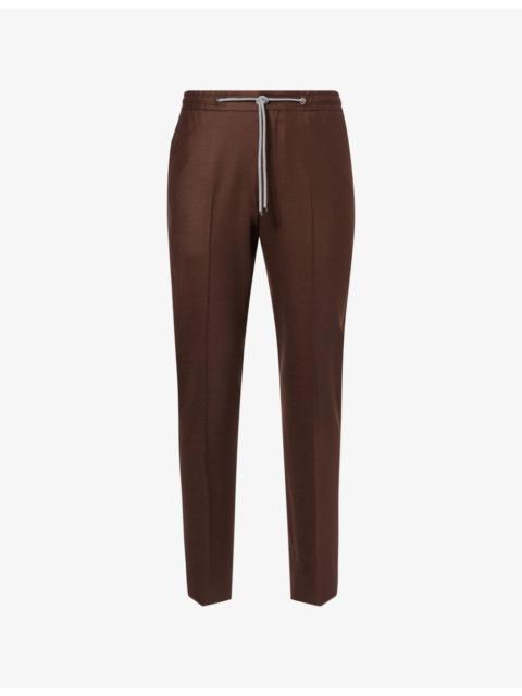 CORNELIANI Drawstring Straight-Leg Wool-Blend Trousers