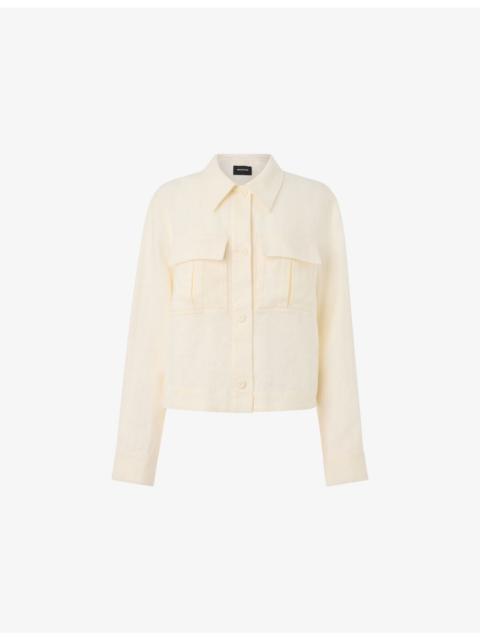 WHISTLES Abby Chest-Pocket Linen Jacket