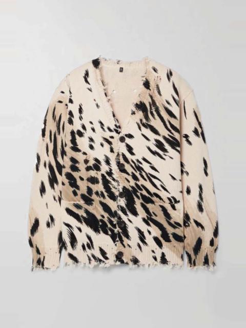 R13 DISTRESSED EDGE CARDIGAN - CHEETAH