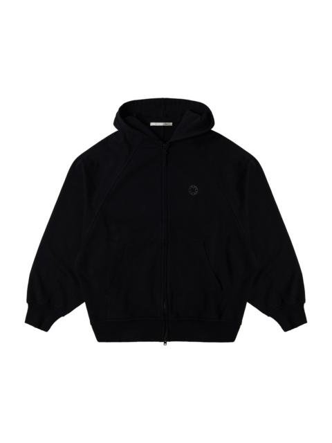 BLACK OVERSIZED ZIP-UP HOODIE