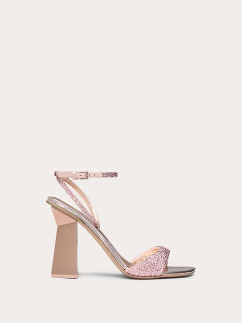 HYPER ONE STUD SANDAL WITH CRYSTAL EMBROIDERY AND MICRO-STUDS 105MM