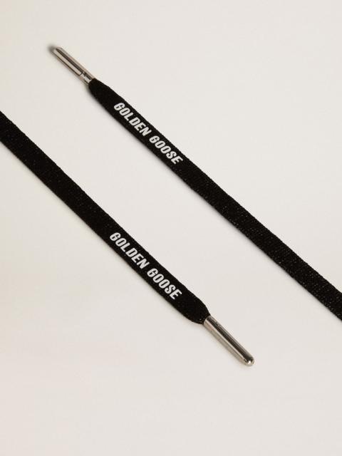 Golden Goose Black Lurex laces with contrasting white logo