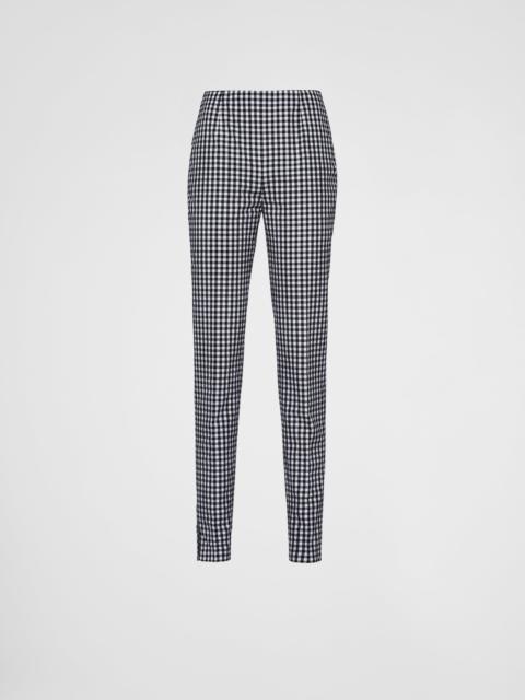 Prada Stretch gingham check pants