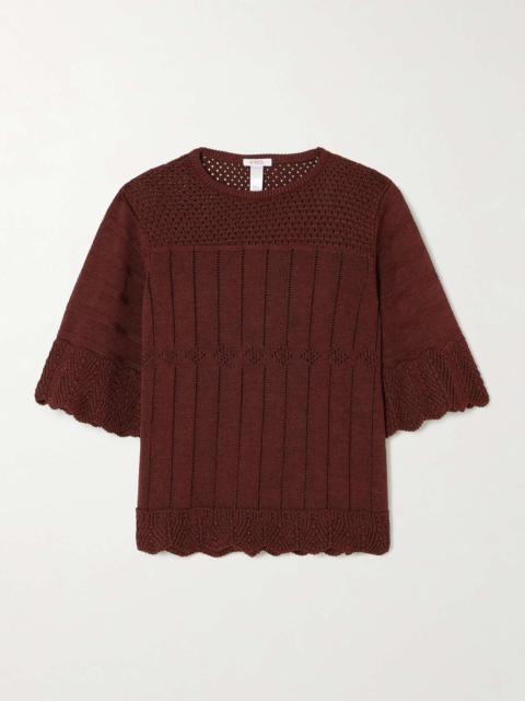 ERES Chimère Reverie open-knit cotton-blend top Chocolate