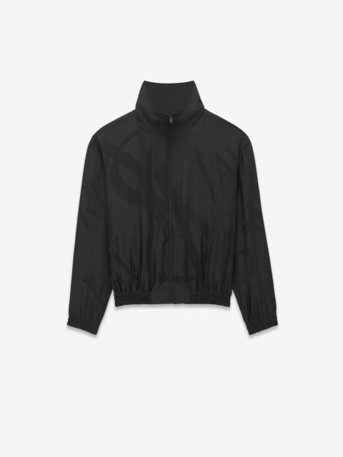 SAINT LAURENT teddy jacket in oversized cassandre silk twill