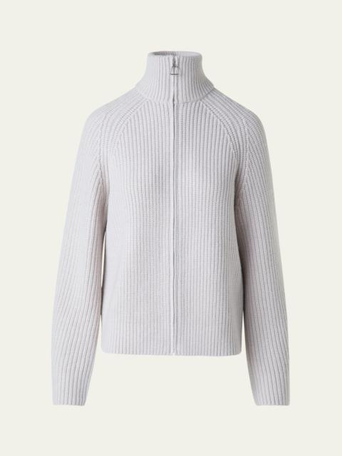 AKRIS Zip-Front Cashmere Cardigan