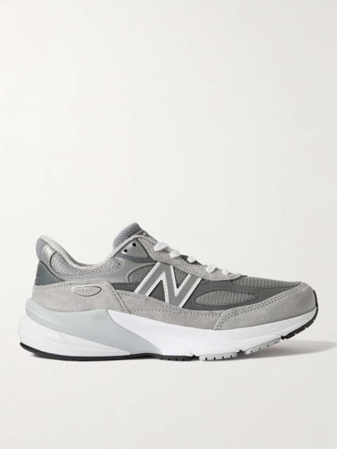 New Balance 990 V6 Leather-Trimmed Suede and Mesh Sneakers