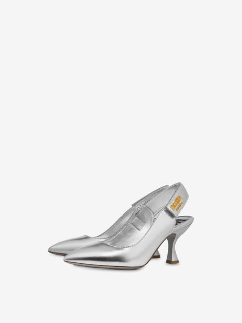 Moschino MOSCHINO PLATE LAMINATED SLINGBACKS