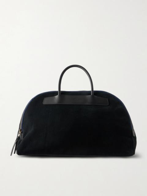 Bleu de Chauffe Sac Voyage Leather-Trimmed Suede Weekend Bag