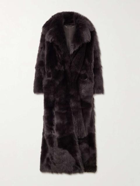 NOUR HAMMOUR Evita shearling coat Chocolate