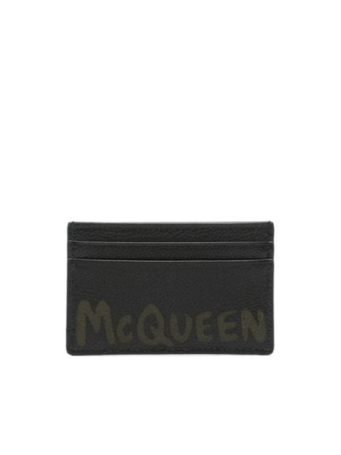 Alexander McQueen Graffiti pebbled-leather cardholder