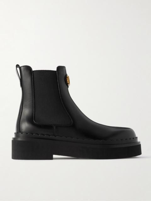 Valentino Beatle Vlogo Leather Ankle Boots
