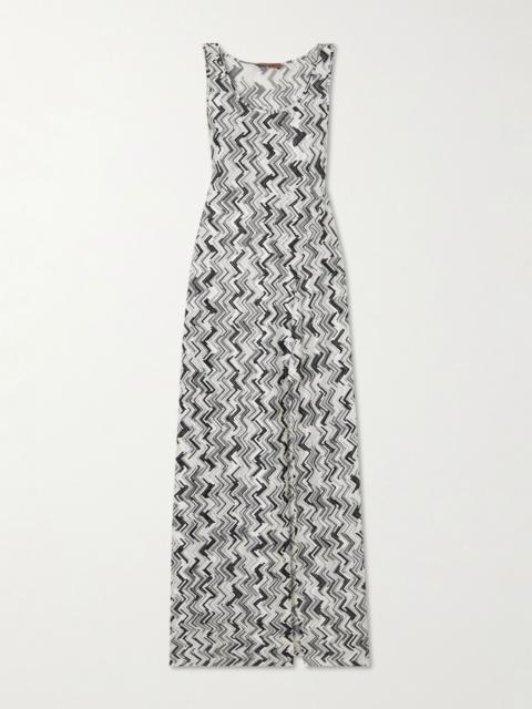 Missoni Striped embroidered crochet-knit coverup White