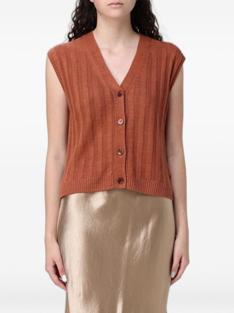 Max Mara ribbed-knit linen gilet