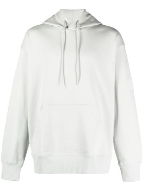 logo-patch organic cotton hoodie