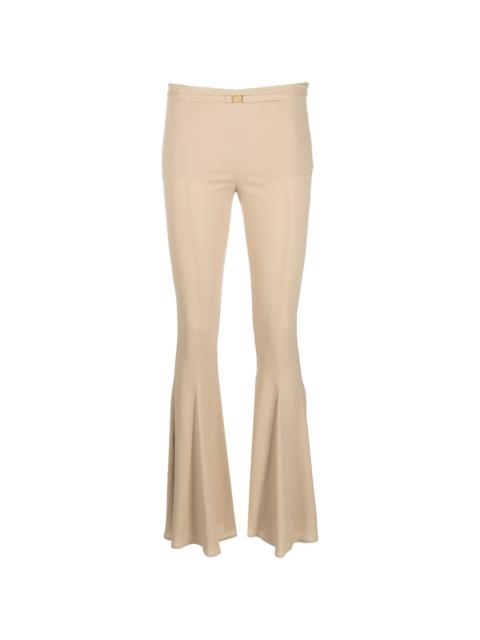 low-rise flared trousers