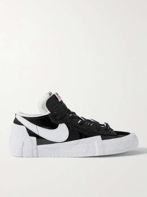 + Sacai Blazer Low Suede-Trimmed Leather Sneakers