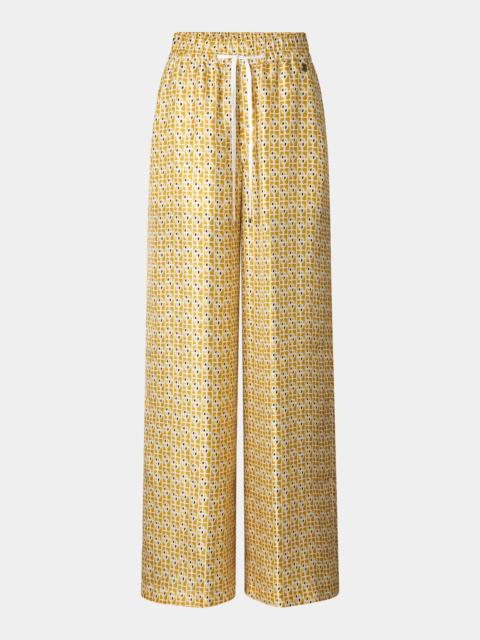 BOGNER Emmy silk trousers in Yellow/cream