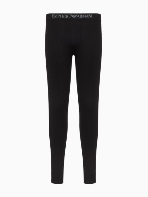 EMPORIO ARMANI SEAMLESS LOUNGEWEAR LEGGINGS WITH LOGO WAIST