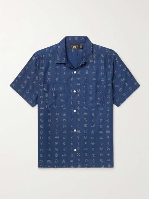 Convertible-Collar Printed Cotton Shirt