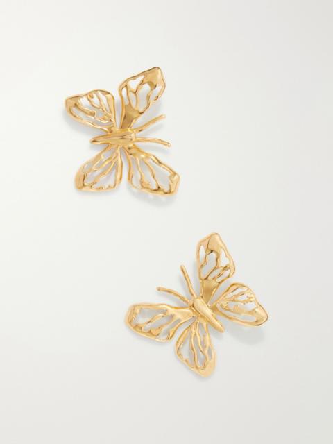 Oscar de la Renta Butterfly gold-tone earrings Gold